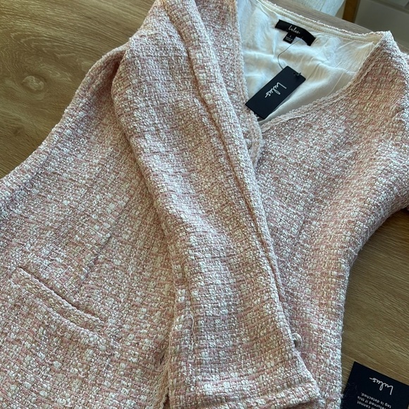 Sandro Orange Pink Buttoned Long Sleeve Sweater Dress - Picture 5 of 7